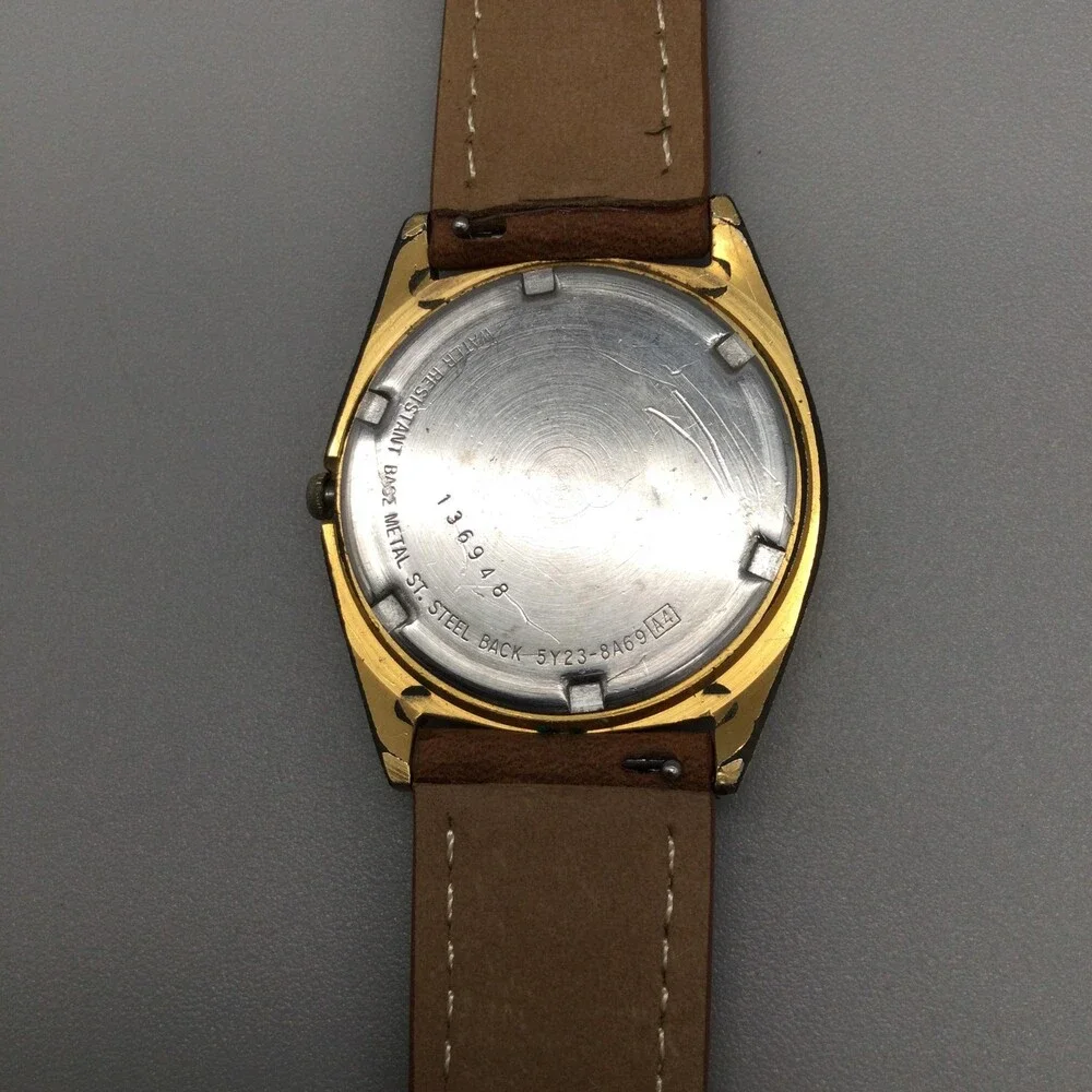 Vintage Seiko 5Y23-8A69 Mens Watch 36mm President Day Date SCRATCHED New Battery